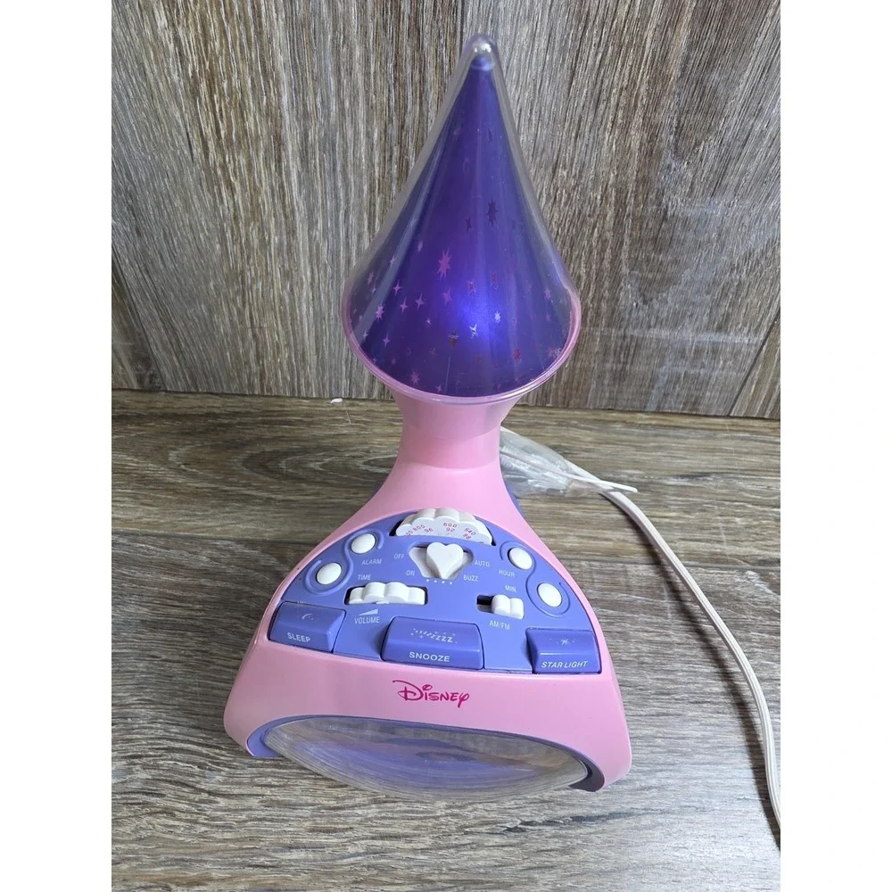 Disney Princess Alarm Clock Radio Star Light Castle Projector Pink - Picture 3 of 8